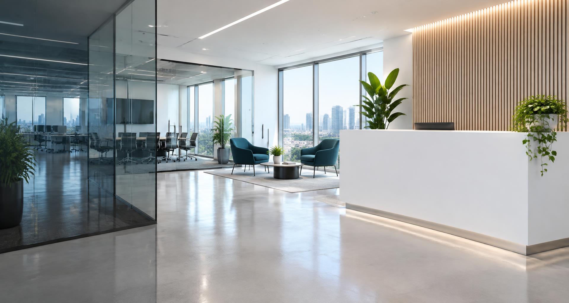 Clean modern commercial office reception